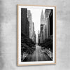 Manhattan Street raw oak glass front frame is a high quality print in our city skyline, travel prints and maps collection
