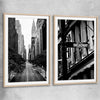 Manhattan Street Pair raw oak glass front frame is a high quality print in our city skyline, travel prints and maps collection