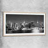 Midtown Manhattan raw oak glass front frame is a high quality print in our city skyline, travel prints and maps collection