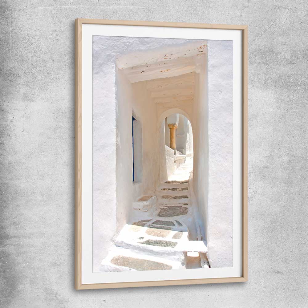 Moroccan Archway raw oak glass front frame is a high quality print in our city skyline, travel prints and maps collection