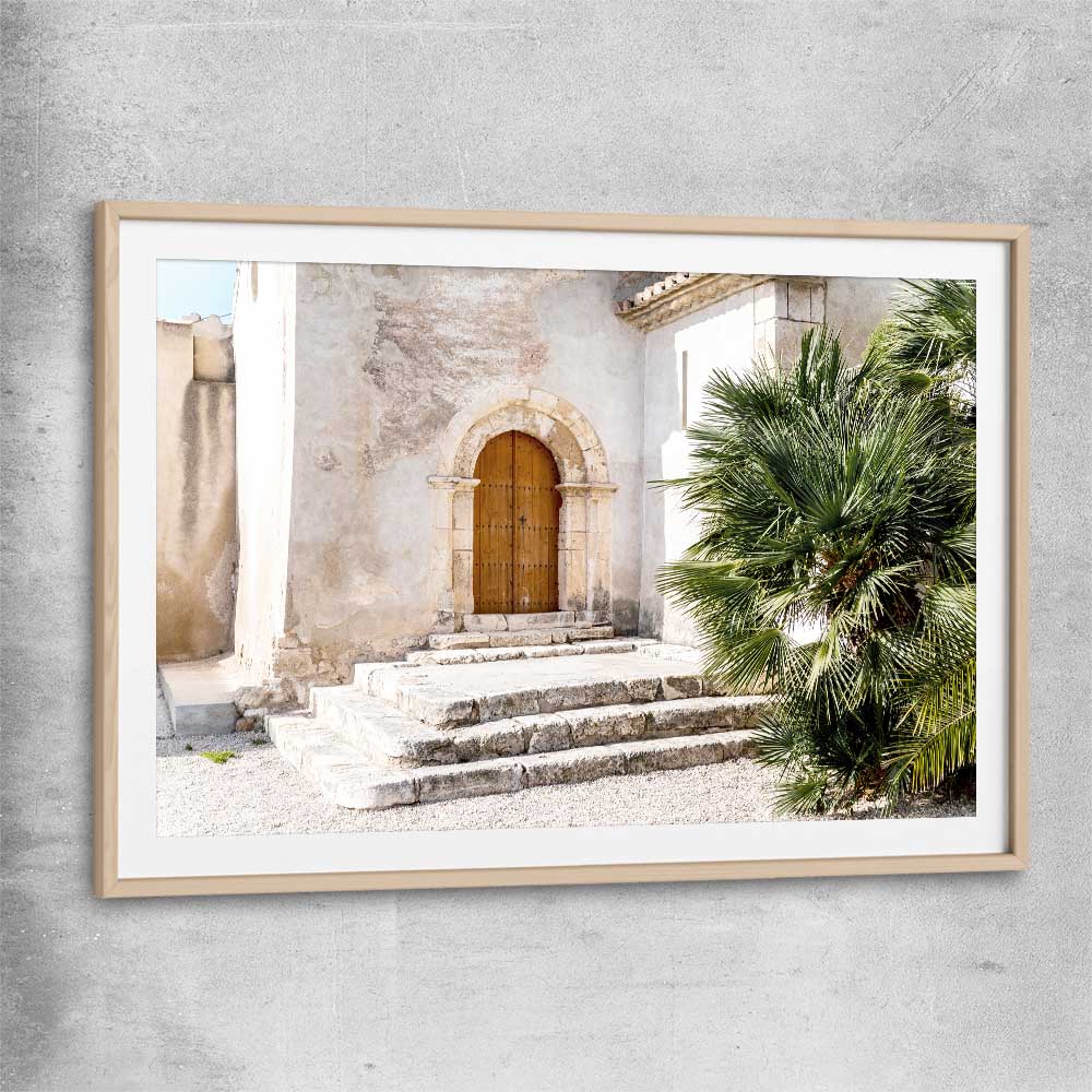 Moroccan Stone Arch raw oak glass front frame is a high quality print in our city skyline, travel prints and maps collection