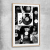 Music Vibes raw oak glass front frame is a high quality print in our city skyline, travel prints and maps collection