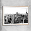 New York Skyline raw oak glass front frame is a high quality print in our city skyline, travel prints and maps collection