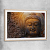 Rock Buddha raw oak glass front frame is a high quality print in our city skyline, travel prints and maps collection
