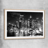 Sydney Night Skyline raw oak glass front frame is a high quality print in our city skyline, travel prints and maps collection