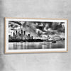 Sydney Skyline Noir raw oak glass front frame is a high quality print in our city skyline, travel prints and maps collection