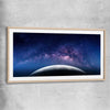 Space prints and wall art of Earth View with raw oak glass front frame
