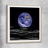 Space prints and wall art of The Earth with raw oak glass front frame