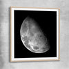 Space prints and wall art of The Moon with raw oak glass front frame