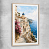 Amalfi Morning raw oak glass front frame is a high quality print in our city skyline, travel prints and maps collection