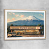 Fuji Konbini Nights raw oak glass front frame is a high quality print in our city skyline, travel prints and maps collection