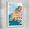 Harbour Days raw oak glass front frame is a high quality print in our city skyline, travel prints and maps collection