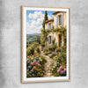 Provence In Bloom raw oak glass front frame is a high quality print in our city skyline, travel prints and maps collection