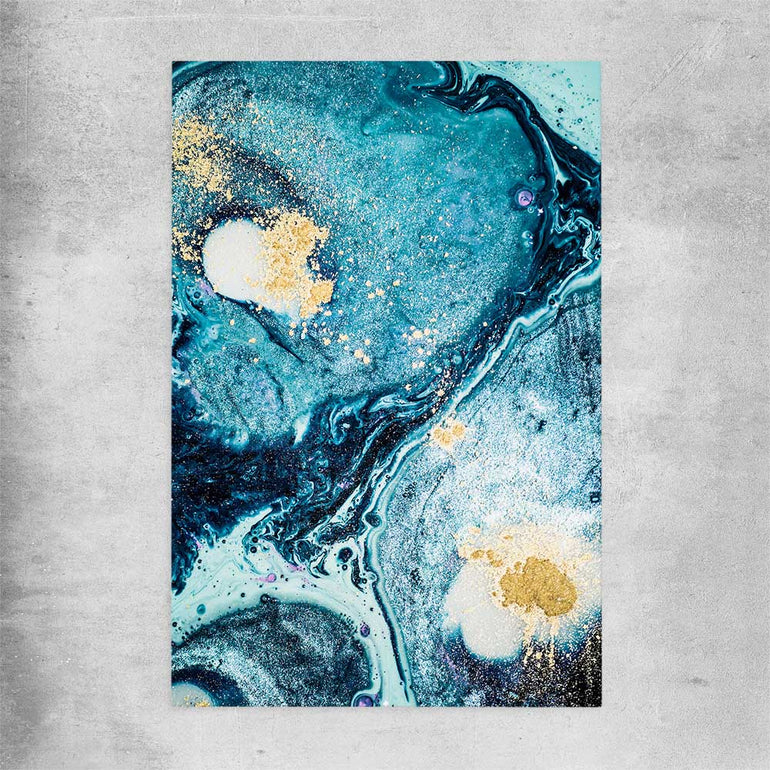 Aqua Path rolled print - part of our high quality canvas abstract wall art collection