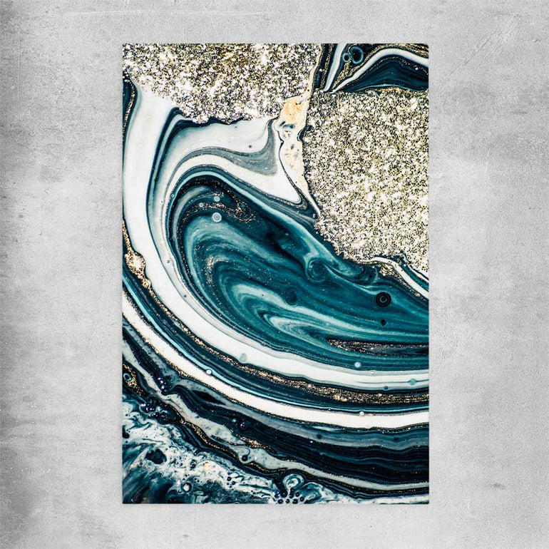 Aqua Swirls rolled print - part of our high quality canvas abstract wall art collection