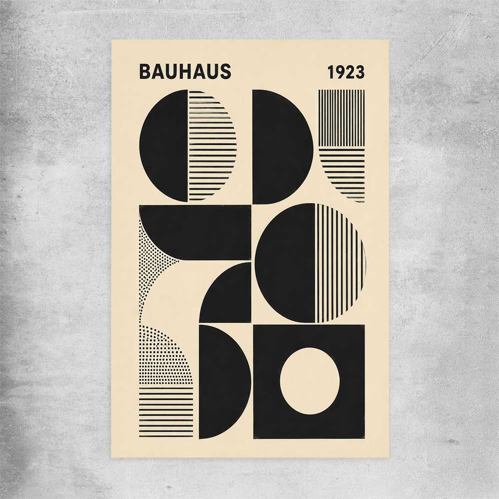 Bauhaus Forms rolled print - part of our high quality canvas abstract wall art collection