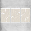 Beige Lines Set rolled print - part of our high quality canvas abstract wall art collection