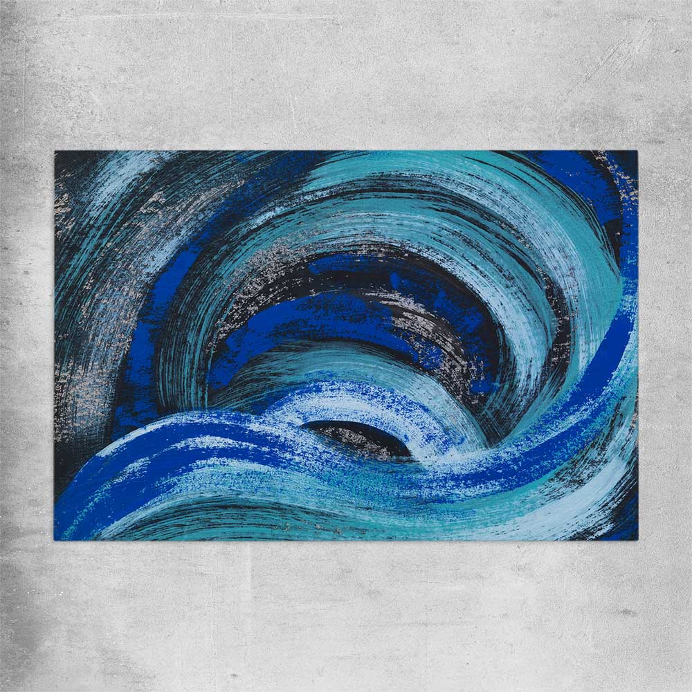 Blue Ether rolled print - part of our high quality canvas abstract wall art collection