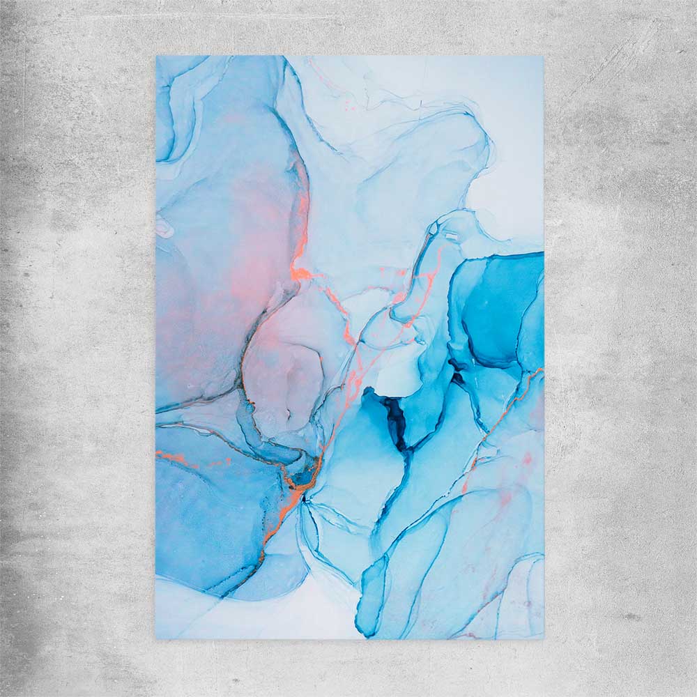 Blue Fracture rolled print - part of our high quality canvas abstract wall art collection