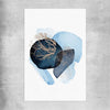 Blue Ivory Three rolled print - part of our high quality canvas abstract wall art collection