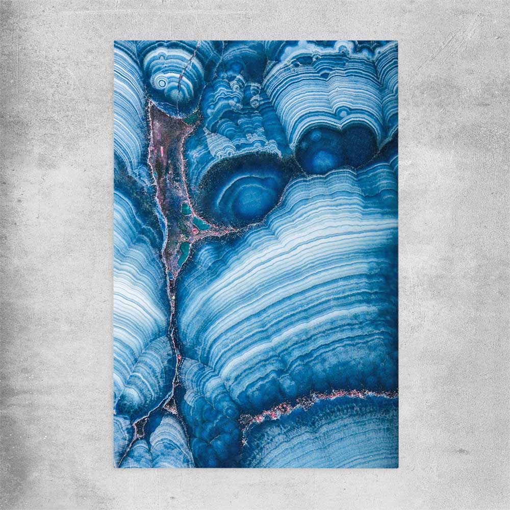 Blue Stratum rolled print - part of our high quality canvas abstract wall art collection