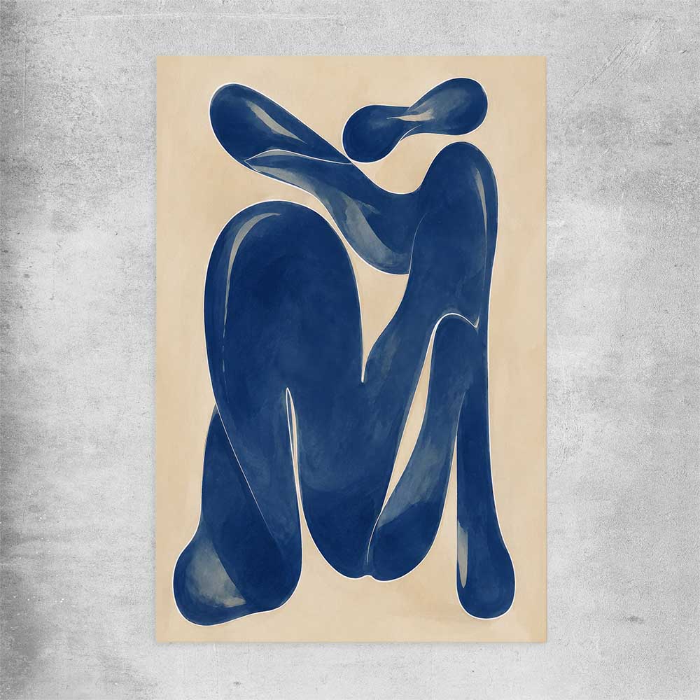 Cobalt Forms I rolled print - part of our high quality canvas abstract wall art collection