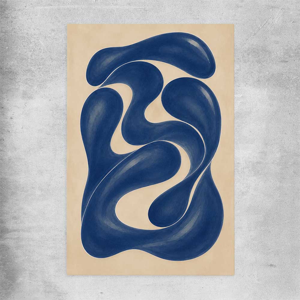 Cobalt Forms II rolled print - part of our high quality canvas abstract wall art collection