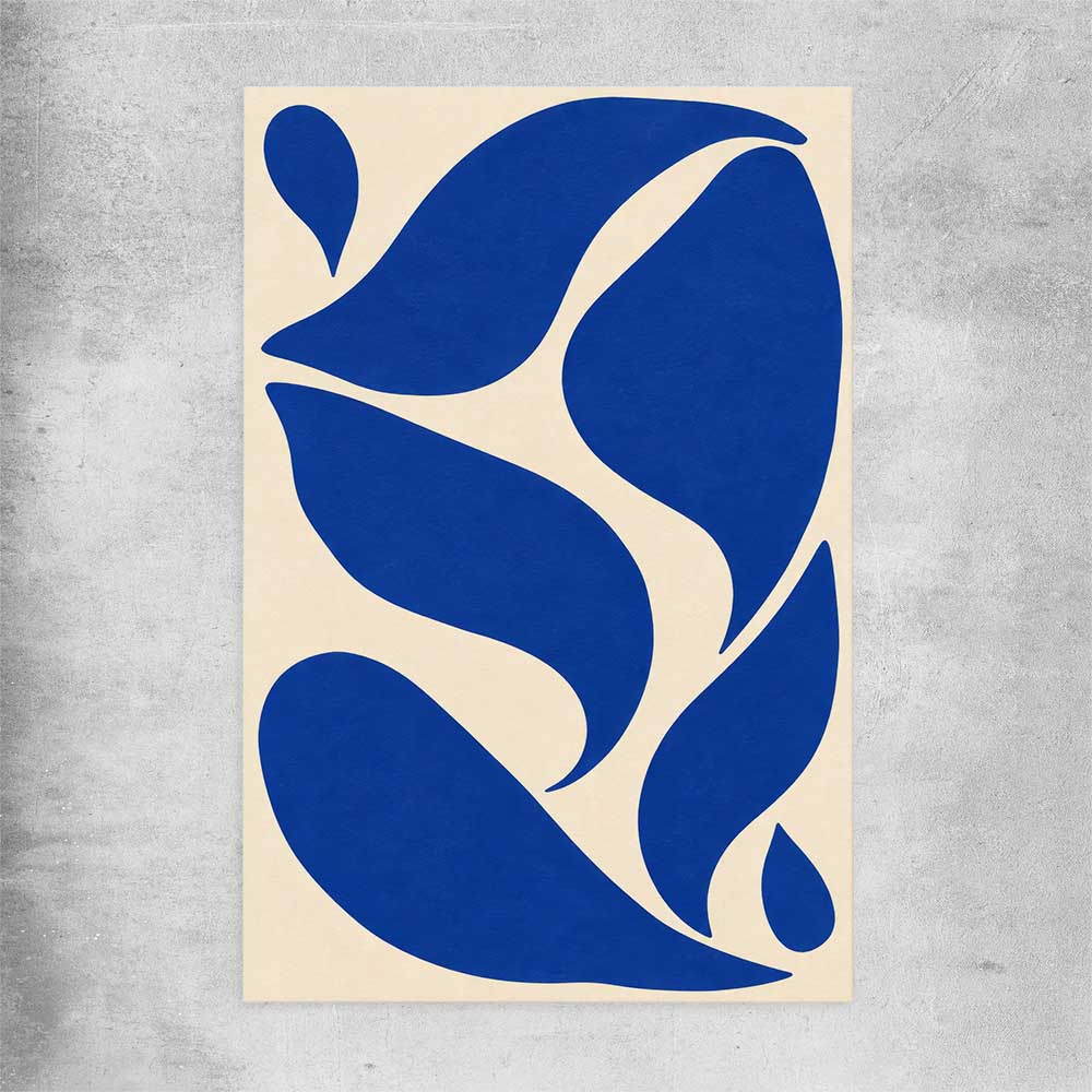 Cobalt Ribbon Reverie rolled print - part of our high quality canvas abstract wall art collection
