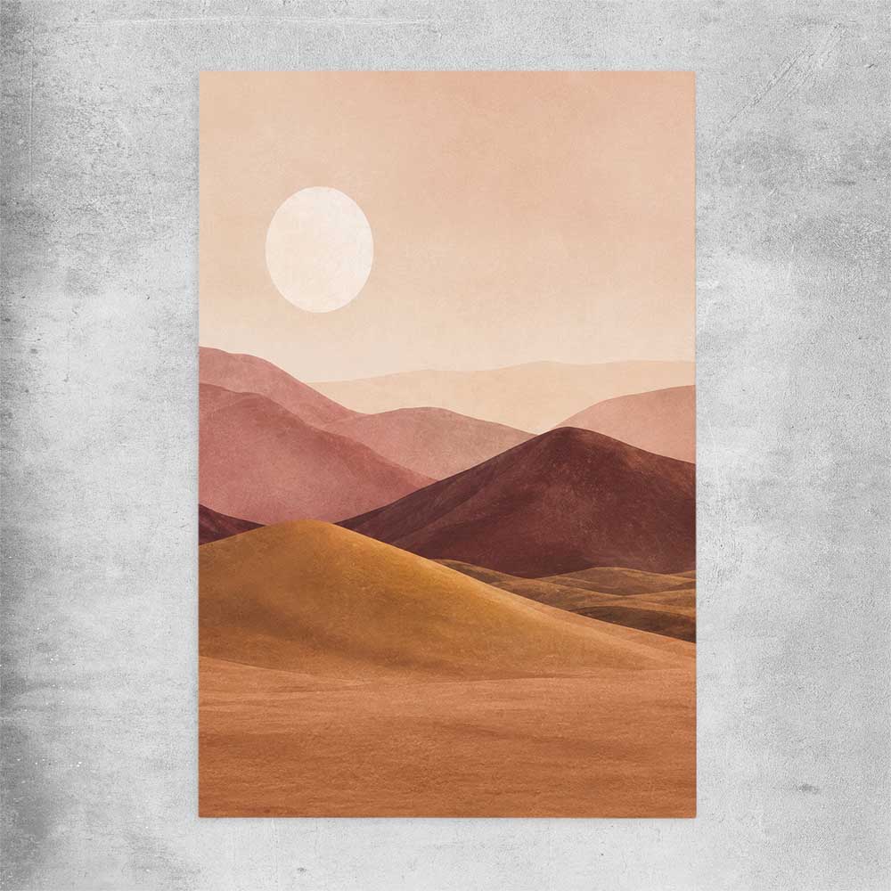 Desert Moonrise rolled print - part of our high quality canvas abstract wall art collection
