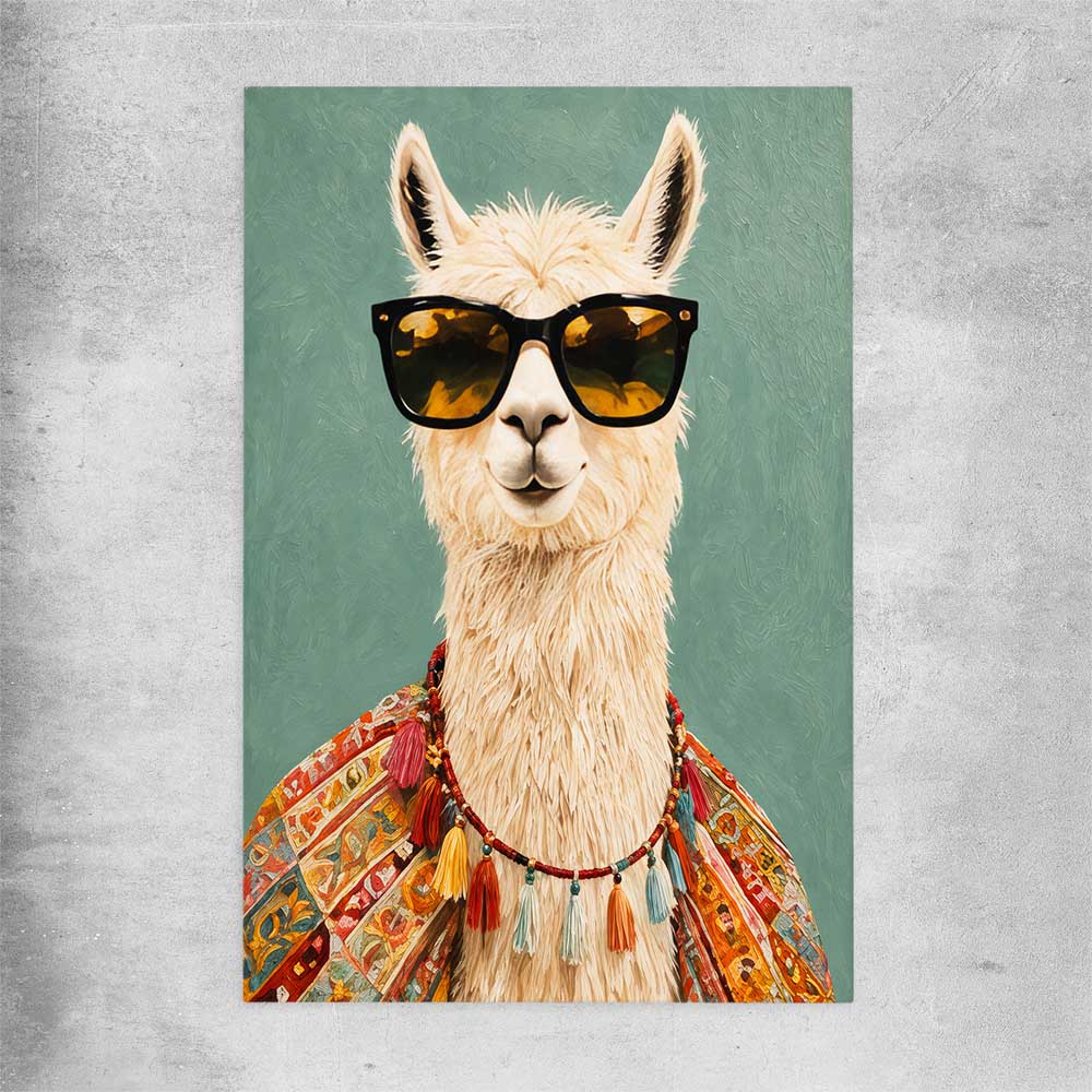 Drama Llama rolled print - part of our high quality canvas abstract wall art collection