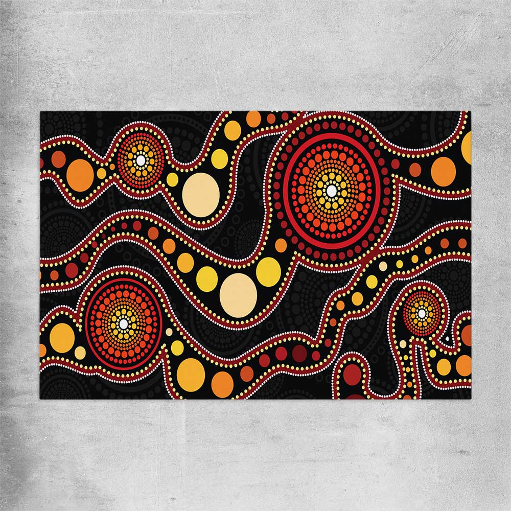 Earthen Colour Dots rolled print - part of our high quality canvas abstract wall art collection