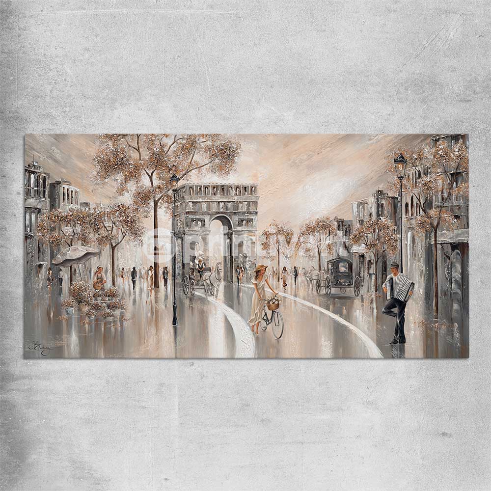 Golden Glimpse, Paris rolled print - part of our high quality canvas abstract wall art collection