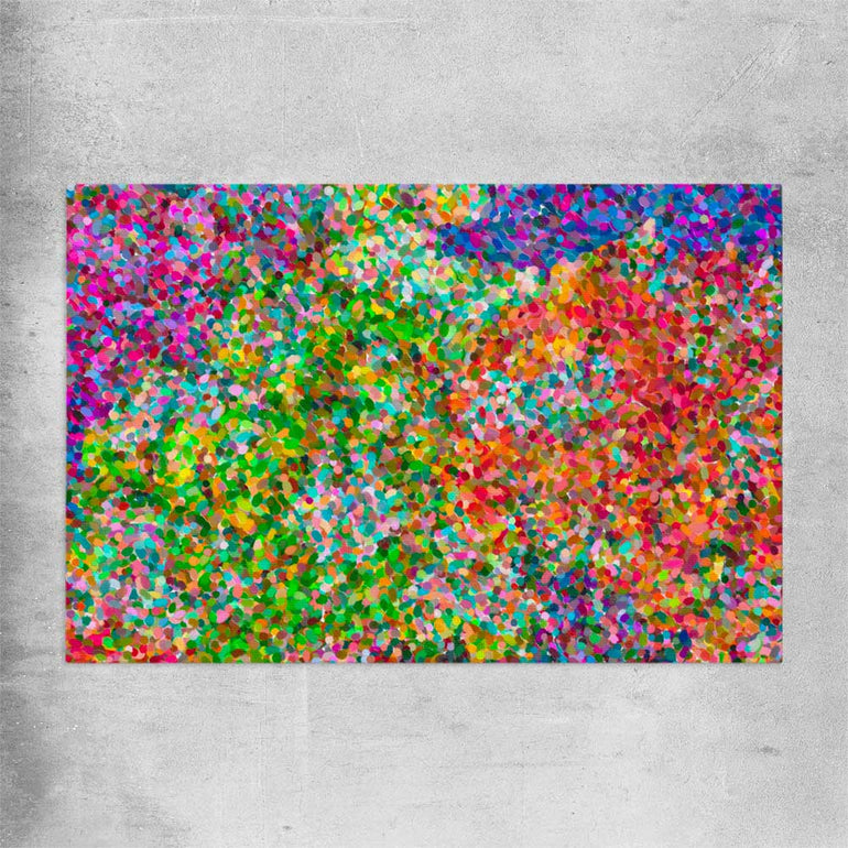 Pointillist Burst rolled print - part of our high quality canvas abstract wall art collection