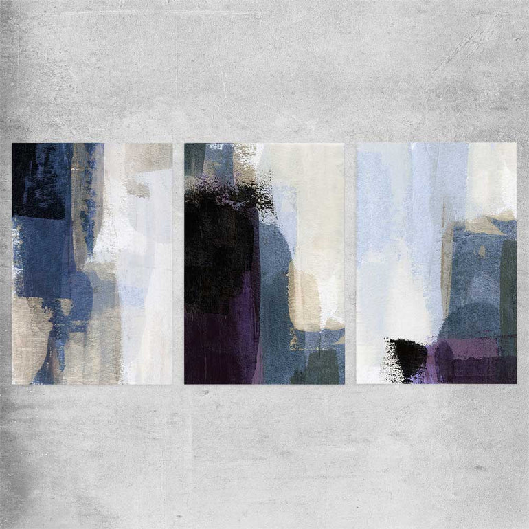 Soft Blue Set rolled print - part of our high quality canvas abstract wall art collection