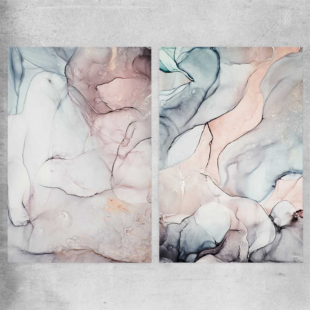 Subtle Pink Pair rolled print - part of our high quality canvas abstract wall art collection