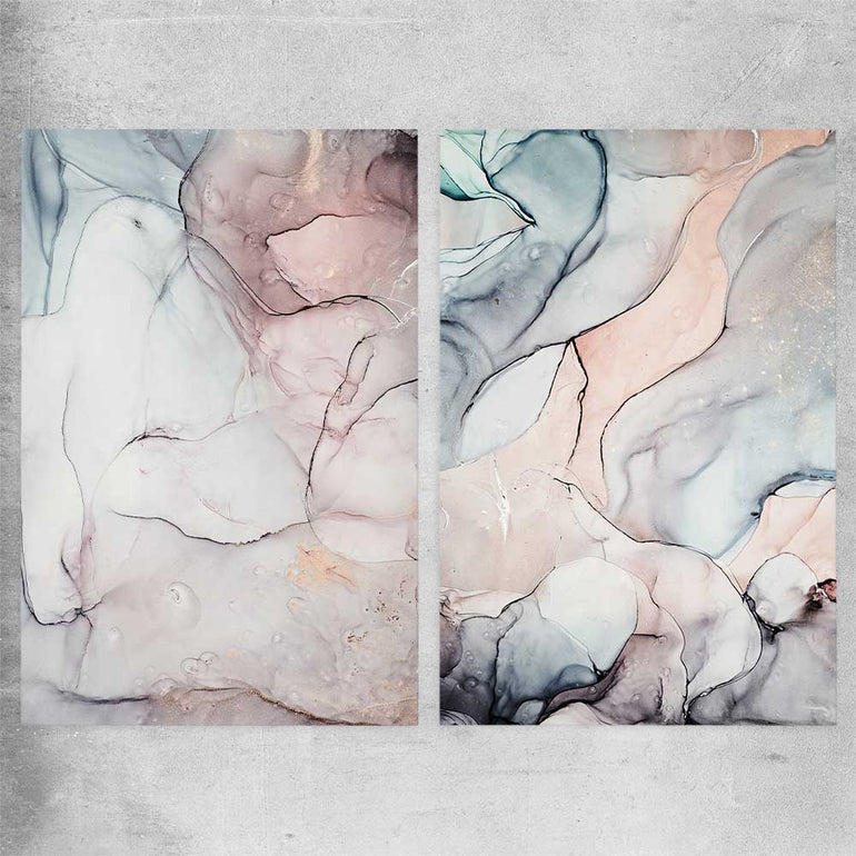 Subtle Pink Pair rolled print - part of our high quality canvas abstract wall art collection