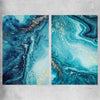 Turquoise Ocean Pair rolled print - part of our high quality canvas abstract wall art collection