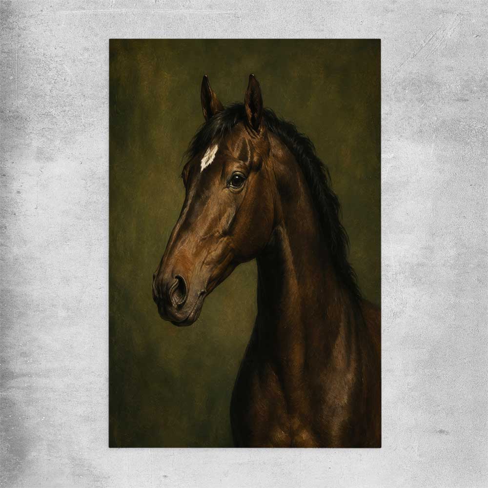 Animal wall art and canvas prints of Midnight Stallion on a rolled print