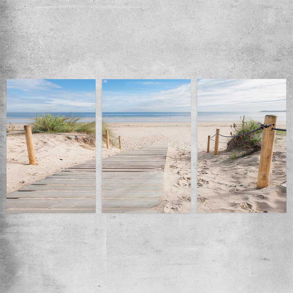 Beach and coastal wall art print of Beautiful Beach Path Set on a rolled print