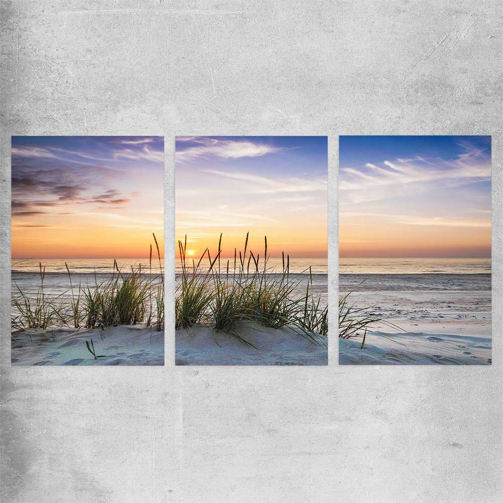 Beach and coastal wall art print of Calming Sunset Set on a rolled print