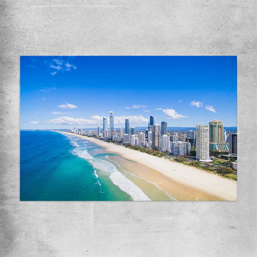 Beach and coastal wall art print of Coastal Skyline View on a rolled print