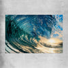 Beach and coastal wall art print of Golden Barrel Wave on a rolled print