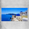 Beach and coastal wall art print of Santorini Cliffside on a rolled print