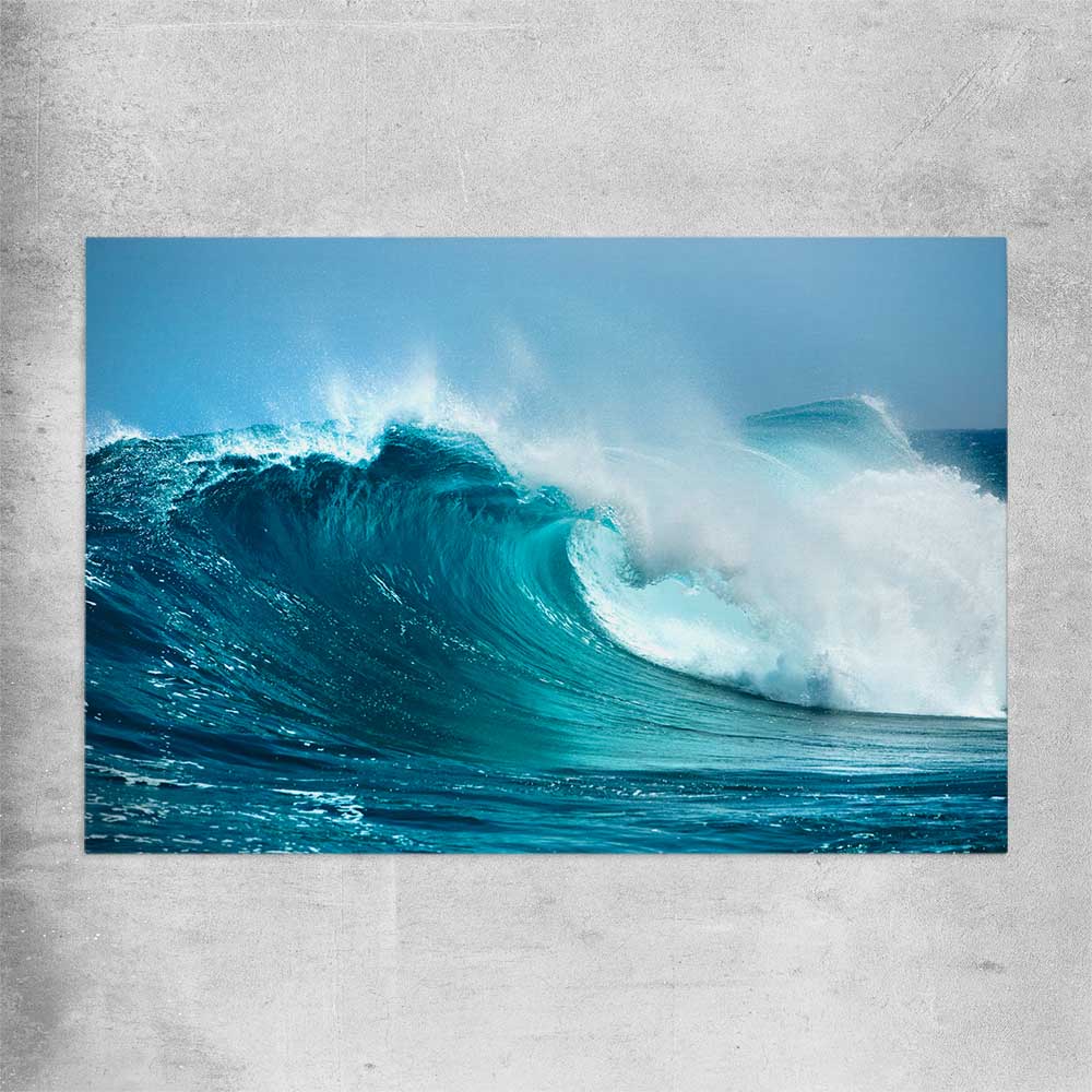 Beach and coastal wall art print of Turquoise Wave Break on a rolled print