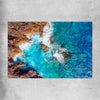 Beach and coastal wall art print of Azure Blue Sea on a rolled print