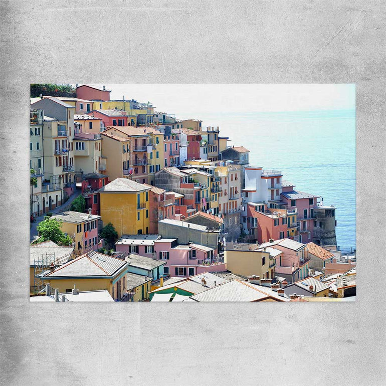 Beach and coastal wall art print of Cinque Terre on a rolled print