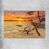 Beach and coastal wall art print of Driftwood at Sunset on a rolled print