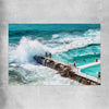 Beach and coastal wall art print of Freezing Icebergs on a rolled print