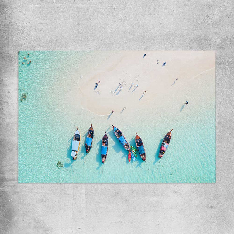 Beach and coastal wall art print of Phuket Aerial on a rolled print