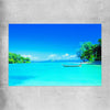 Beach and coastal wall art print of Serene Island Waters on a rolled print